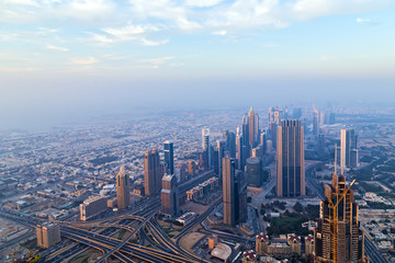 Fototapeta na wymiar Sheikh Zayed road traffic