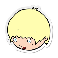 sticker of a cartoon shocked face