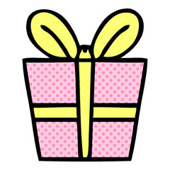 quirky comic book style cartoon present