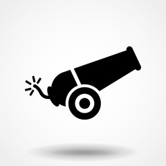 Cannon, war, weapon icon vector image. Can also be used for objects. Suitable for use on web apps, mobile apps and print media.