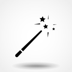 Magician or magic wane filter with sparks flat vector icon for apps and games - Vector