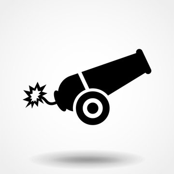 Cannon, war, weapon icon vector image. Can also be used for objects. Suitable for use on web apps, mobile apps and print media.