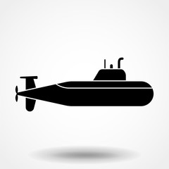 Submarine icon on white background. Vector illustration.