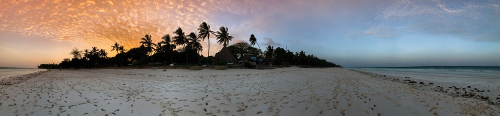 Beautiful sunset over beach in Kenya