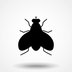 Fly icon vector, filled flat sign, solid pictogram isolated on white. Symbol, logo illustration