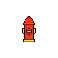 Fire hydrant flat vector icon sign symbol