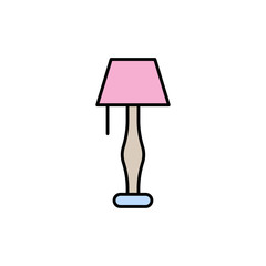 Obraz premium Floor lamp flat vector icon sign symbol