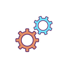 Fototapeta premium Gears flat vector icon sign symbol