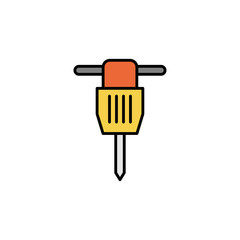 Jackhammer flat vector icon sign symbol