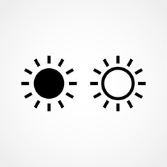 Sun icon vector flat style,summer style