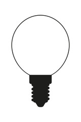 Black and white light orb bulb