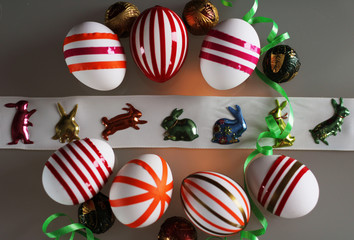 Obraz premium Easter eggs on Easter holiday.