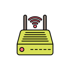 Modem flat vector icon sign symbol