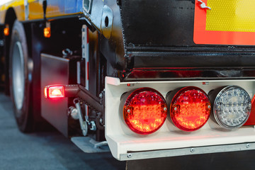 Car trailer brake lights. Modern lighting equipment for road transport © nordroden