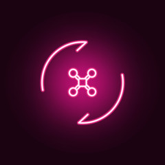 drone turn icon. Elements of Drones in neon style icons. Simple icon for websites, web design, mobile app, info graphics