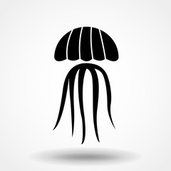 Jellyfish icon Vector. Event pictogram, flat vector sign isolated on white background. Simple Sign for mobile concept and web design. Vector illustration.