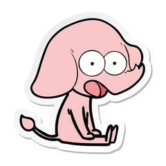 sticker of a cute cartoon elephant