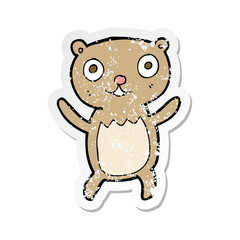 retro distressed sticker of a cartoon teddy bear