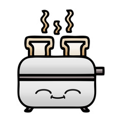 gradient shaded cartoon of a toaster