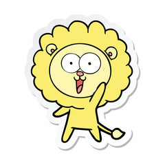 Fototapeta premium sticker of a happy cartoon lion