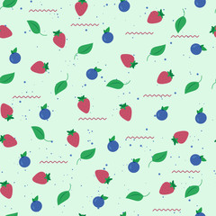 Sweet pattern with strawberry and blueberry