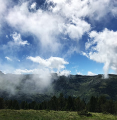 Stunning view of cloudy mountain scenery