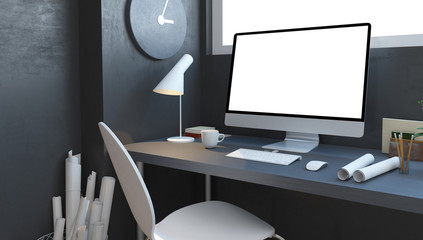 navy architect studio mockup