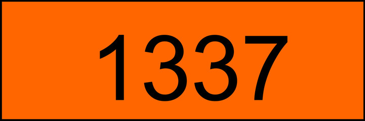 Warntafel orange mit UN 1337