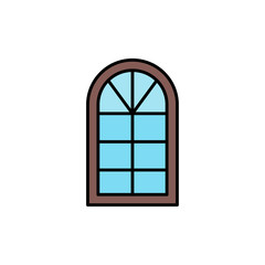 Window frame flat vector icon sign symbol