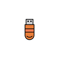 Pen drive flat vector icon sign symbol