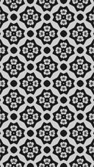 Ornate geometric pattern and two-tone abstract background