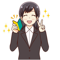 女性 若葉マーク 