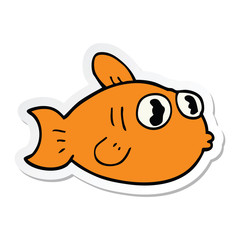 sticker of a cartoon fish