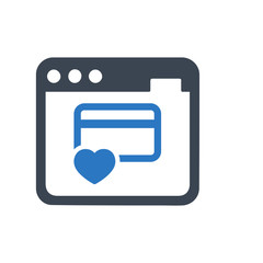 Online charity payment icon