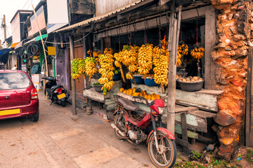ripe banana on street market