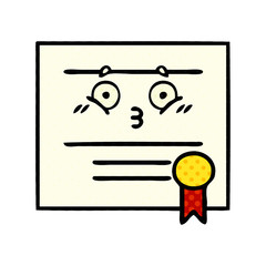 comic book style cartoon graduation diploma