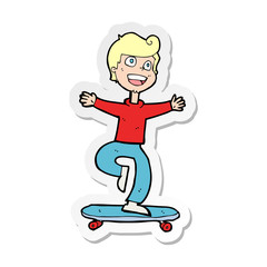 sticker of a cartoon skater boy