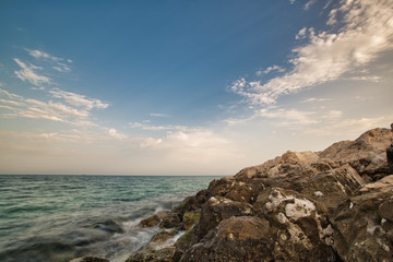 Rocky bay in Wakra port Qatar