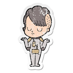 distressed sticker of a cartoon woman