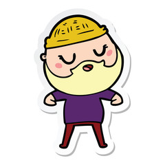 Obraz premium sticker of a cartoon man with beard