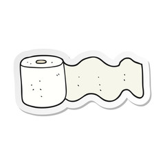 sticker of a cartoon toilet paper