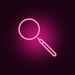 loupe icon. Elements of Scientifics study in neon style icons. Simple icon for websites, web design, mobile app, info graphics