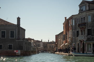 Fototapeta na wymiar Kanal von Murano mit Brücke