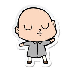 sticker of a cartoon bald man