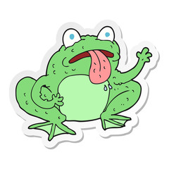 sticker of a cartoon frog