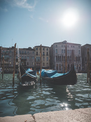 Fototapeta na wymiar Gondeln am Canal Grande von Venedig