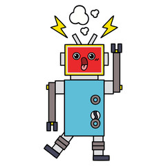 cute cartoon robot malfunction