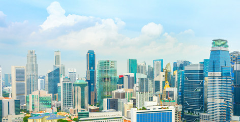 Singapore modern downtown panorama