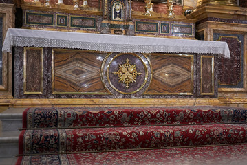 Roma, Italy - February 05, 2019 : Main altar of Saint Andrew Basilica, called Sant Andrea della...