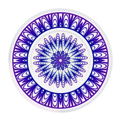 Traditional Ornamental Floral Mandala. Vector Illustration. For Coloring Book, Greeting Card, Invitation, Tattoo. Anti-Stress Therapy Pattern